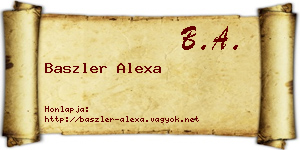 Baszler Alexa névjegykártya